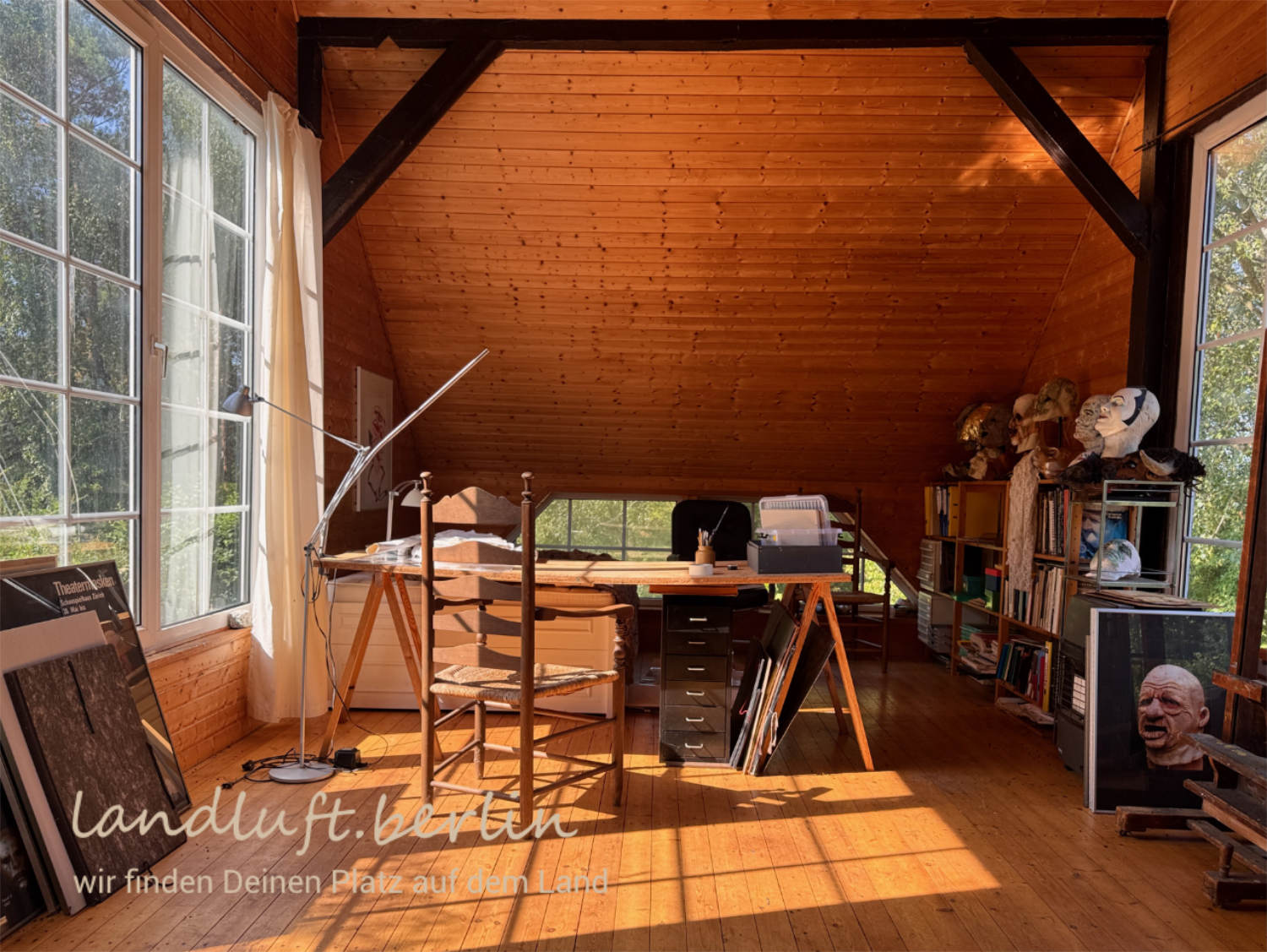 Dachgeschoss Atelier, Blick nach Südwest