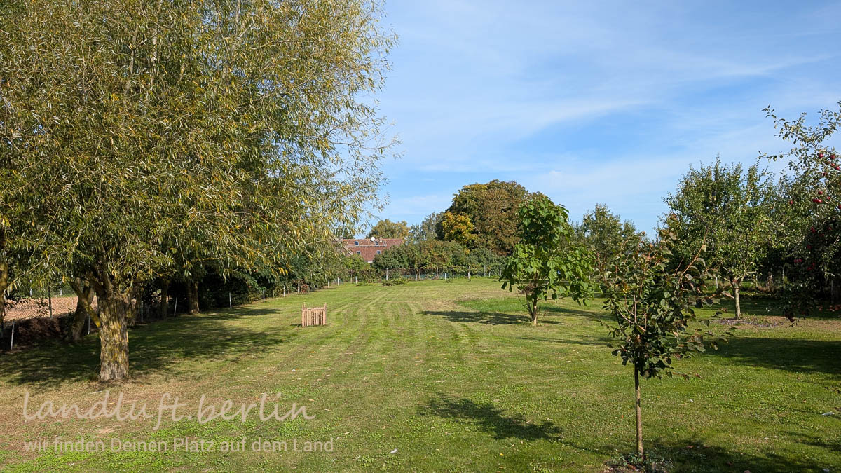 Der große Garten, im Hintergrund die einzigen direkten Nachbarn