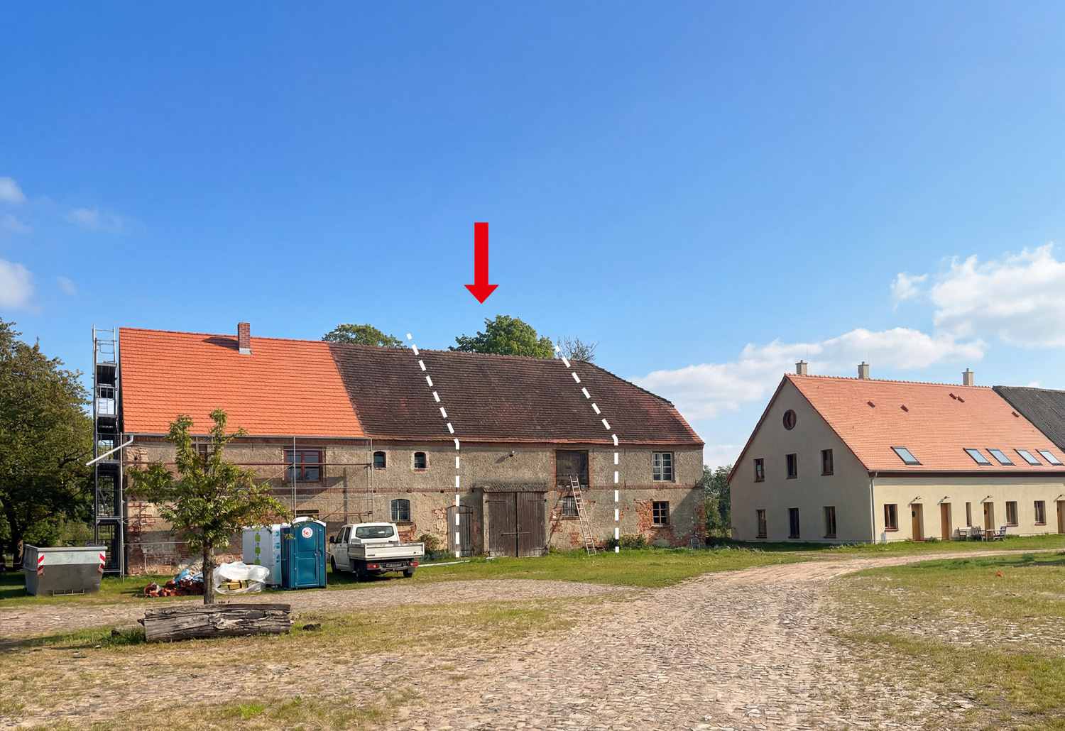 Seitenflügel des Gutshofs mit der Werkstatt