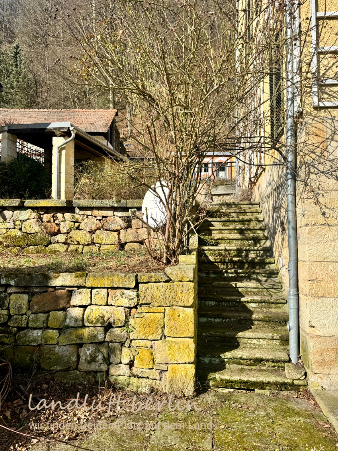 Treppe westlich des Wohnhauses
